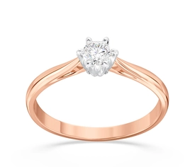 Pierścionek zaręczynowy z różowego i białego złota z brylantem AP-6622PB, F/VS