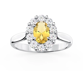 Pierścionek zaręczynowy z cytrynem i cyrkoniami BP-57B