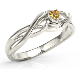 Pierścionek z białego złota topazem Swarovski BP-74B