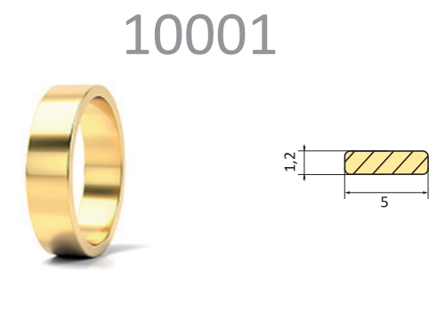 Para obrączek klasycznych płaskich 5/1,2 mm 