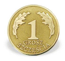 Grosz "na szczęście" ze złota M-3Z doskonały na Chrzest Św.