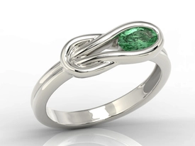 Pierścionek z białego złota ze szmaragdem BP-69B