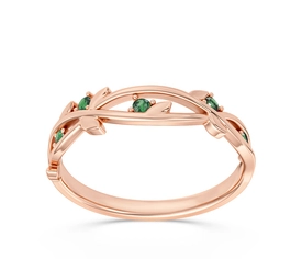 Pierścionek z różowego złota ze szmaragdami CP-61P