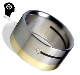 Pierścień z tytanu z brylantem HADRYŚ "Vagina" 0,04 ct H/Si