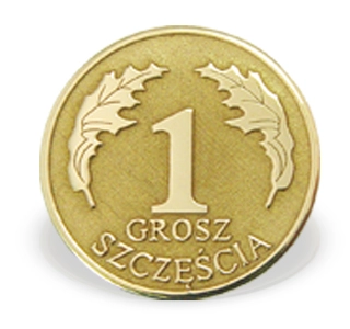 Grosz "na szczęście" ze złota M-3Z doskonały na Chrzest Św.