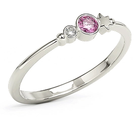 Pierścionek z białego złota z cyrkoniami Swarovski Róż BP-6711B-C/PINK