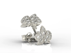 Kolczyki z białego złota z cyrkoniami BPK-45B-C