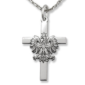 Krzyżyk srebrny z orzełkiem KR-9