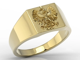 Sygnet z żółtego złota z wizerunkiem orła SJ-24Z