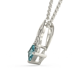 Wisiorek z białego złota z topazem Swarovski Ice Blue i brylantami BPW-86B