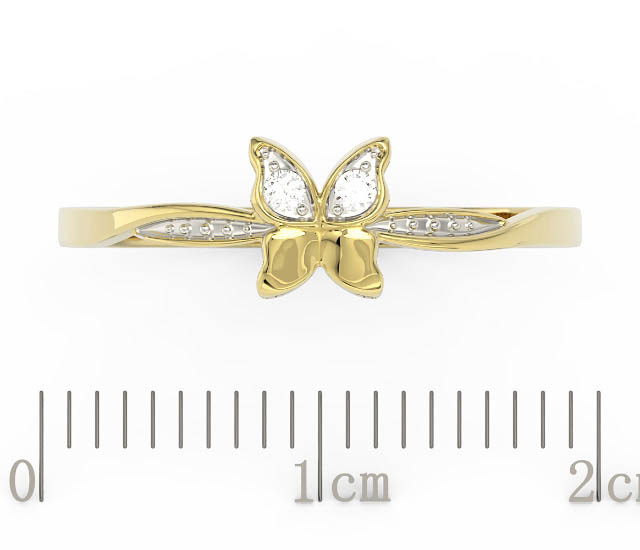 Pierścionek motylek z żółtego złota z cyrkoniami BP-88Z-R-C
