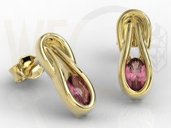 Zestaw: pierścionek, kolczyki i wisiorek z żółtego złota z rubinami BP-69Z-ZESTAW