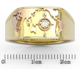 Sygnet Morski z żółtego i różowego złota z brylantem SJ-1406ZP